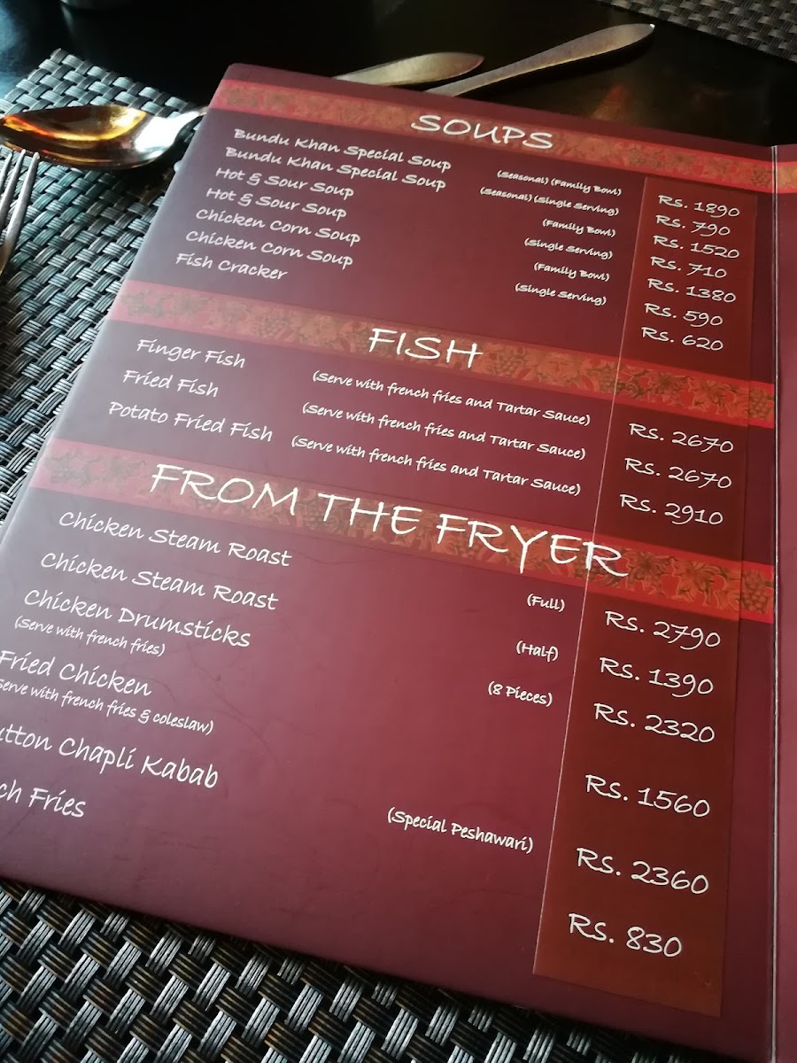 Menu Bundu Khan Restaurant - Fortress Stadium-5