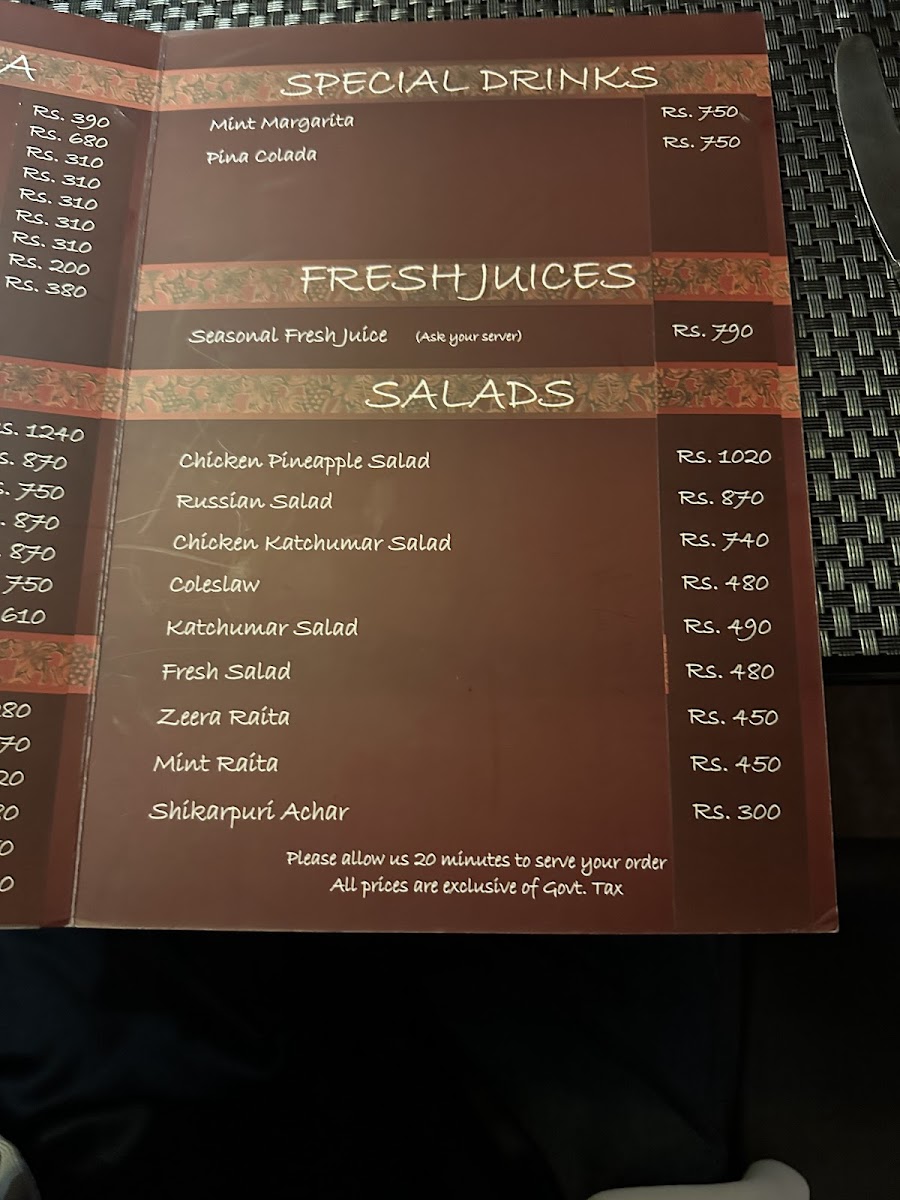 Menu Bundu Khan Restaurant - Fortress Stadium-6